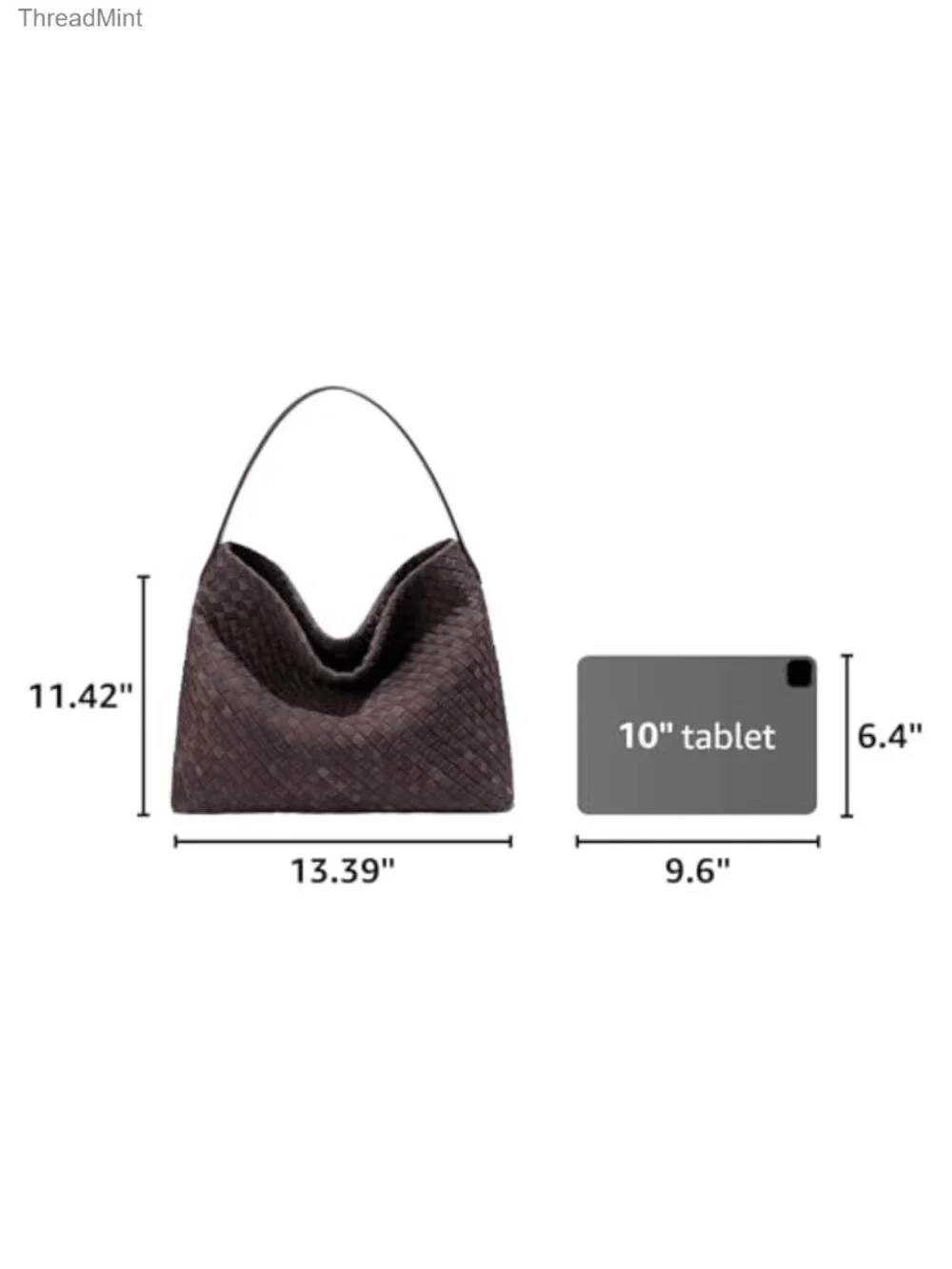 Slouchy Faux Suede Woven Hobo Bag Womens Shoulder Satchel Tote Handbag